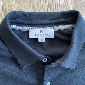 Canali Black Polo Shirt